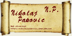 Nikolaj Papović vizit kartica